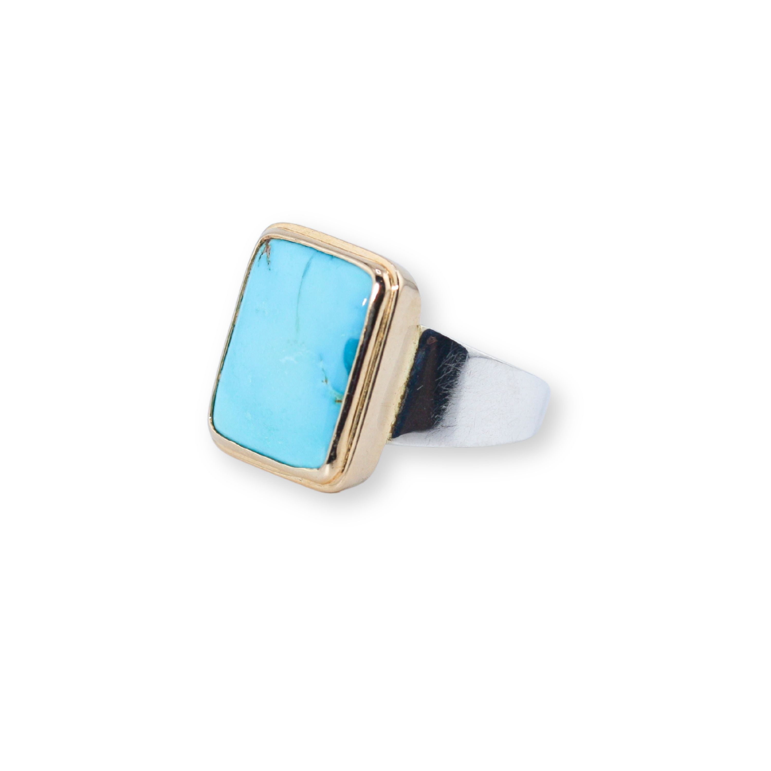 Mateo Turquoise Two-Toned Ring