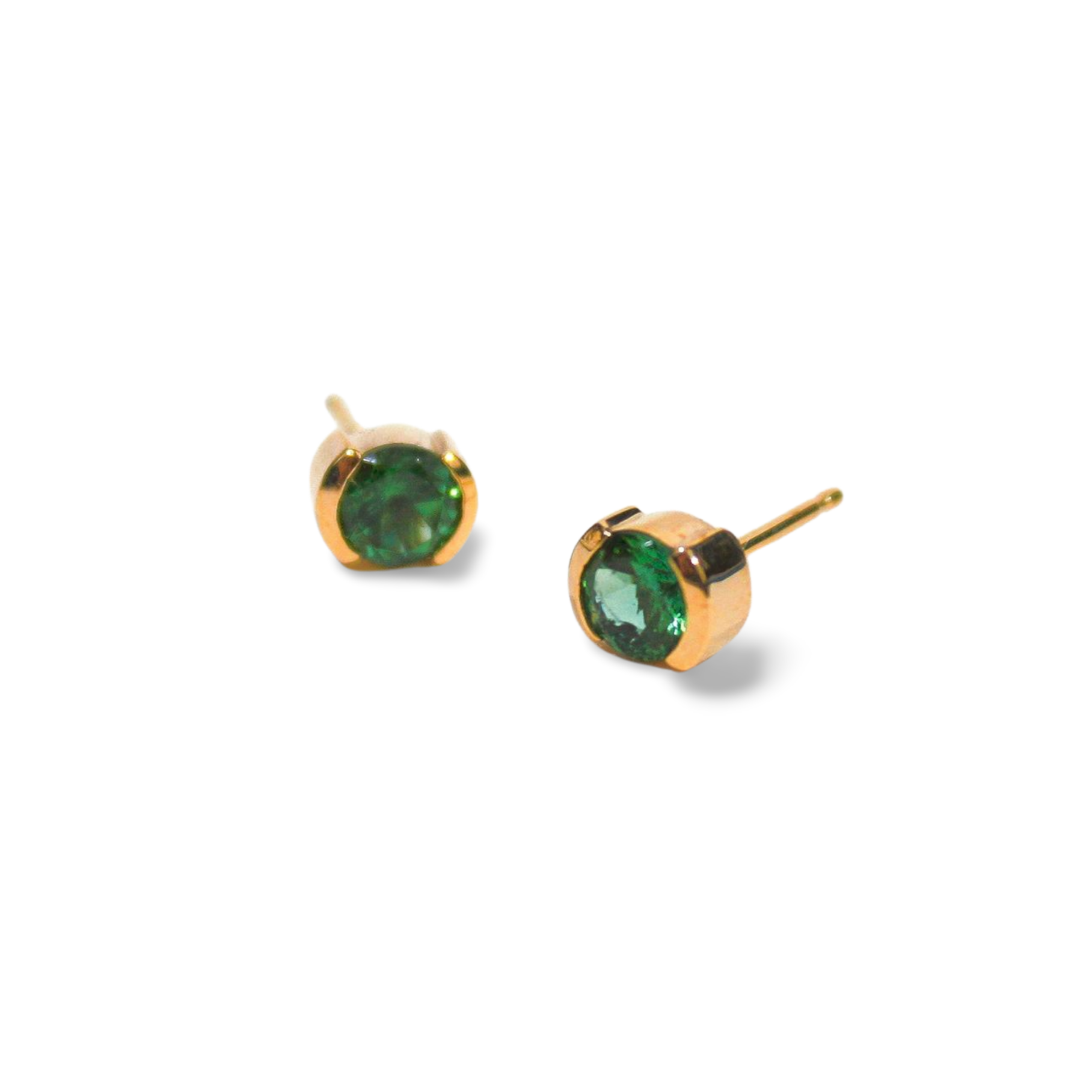 Prism Medium Green Tourmaline Studs