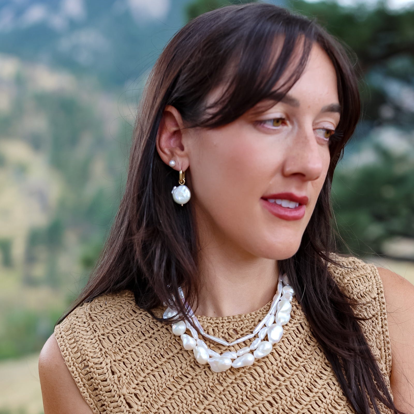 Baroque Freshwater Pearl Charm Earrings