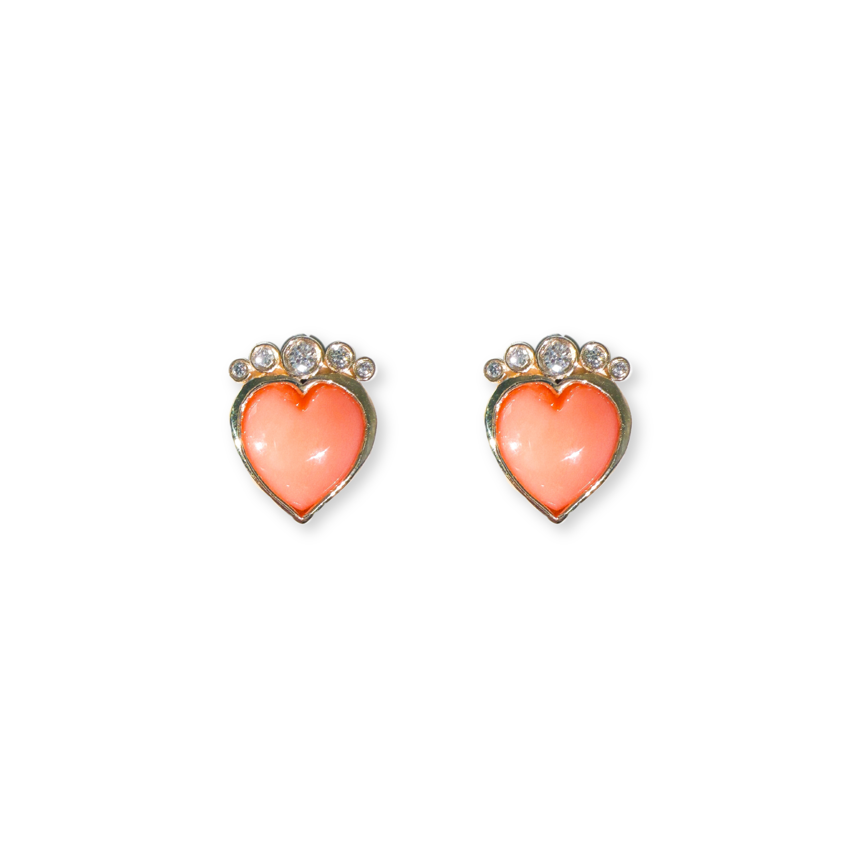 Corazon Sagrado Coral Earrings