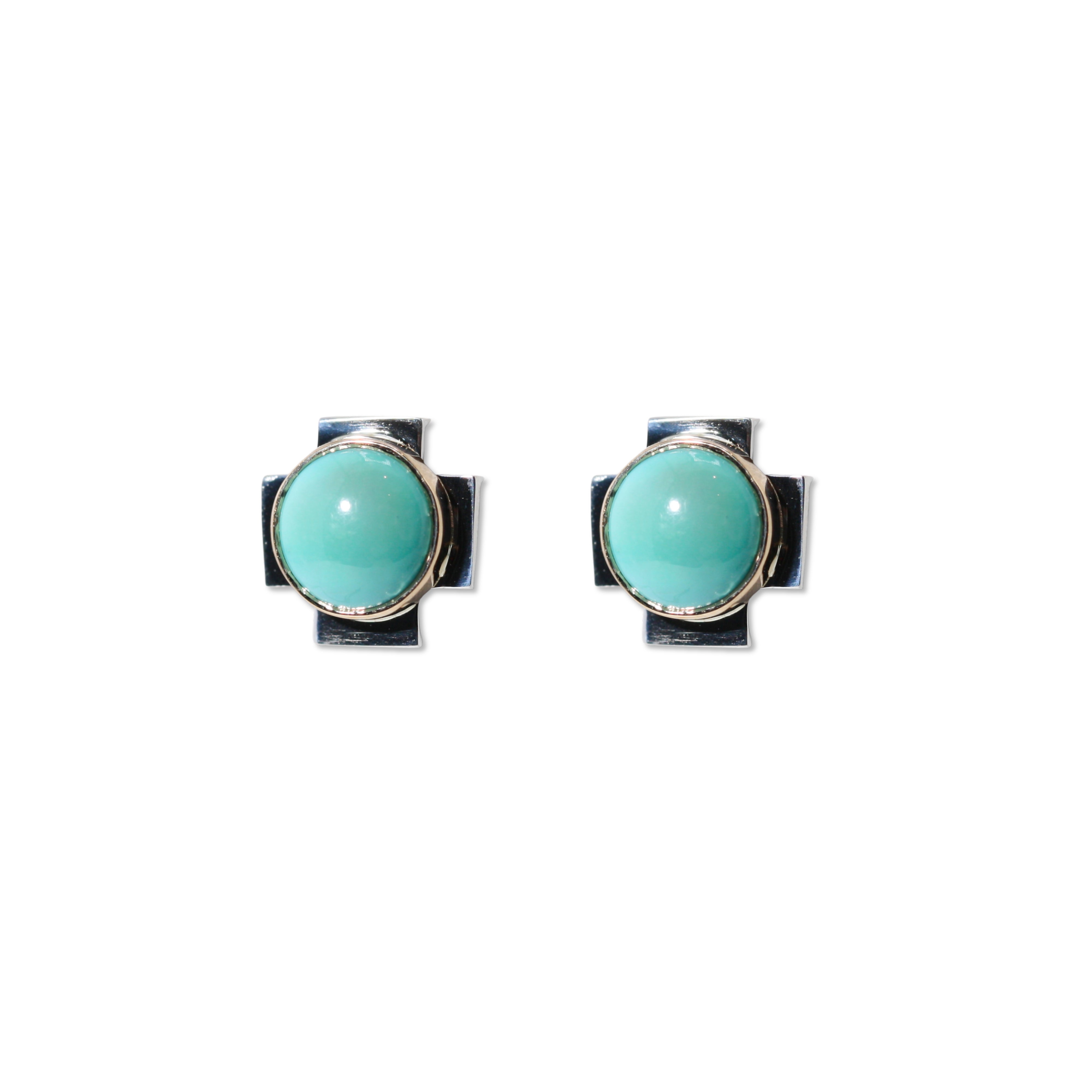 Two Toned Cross Studs