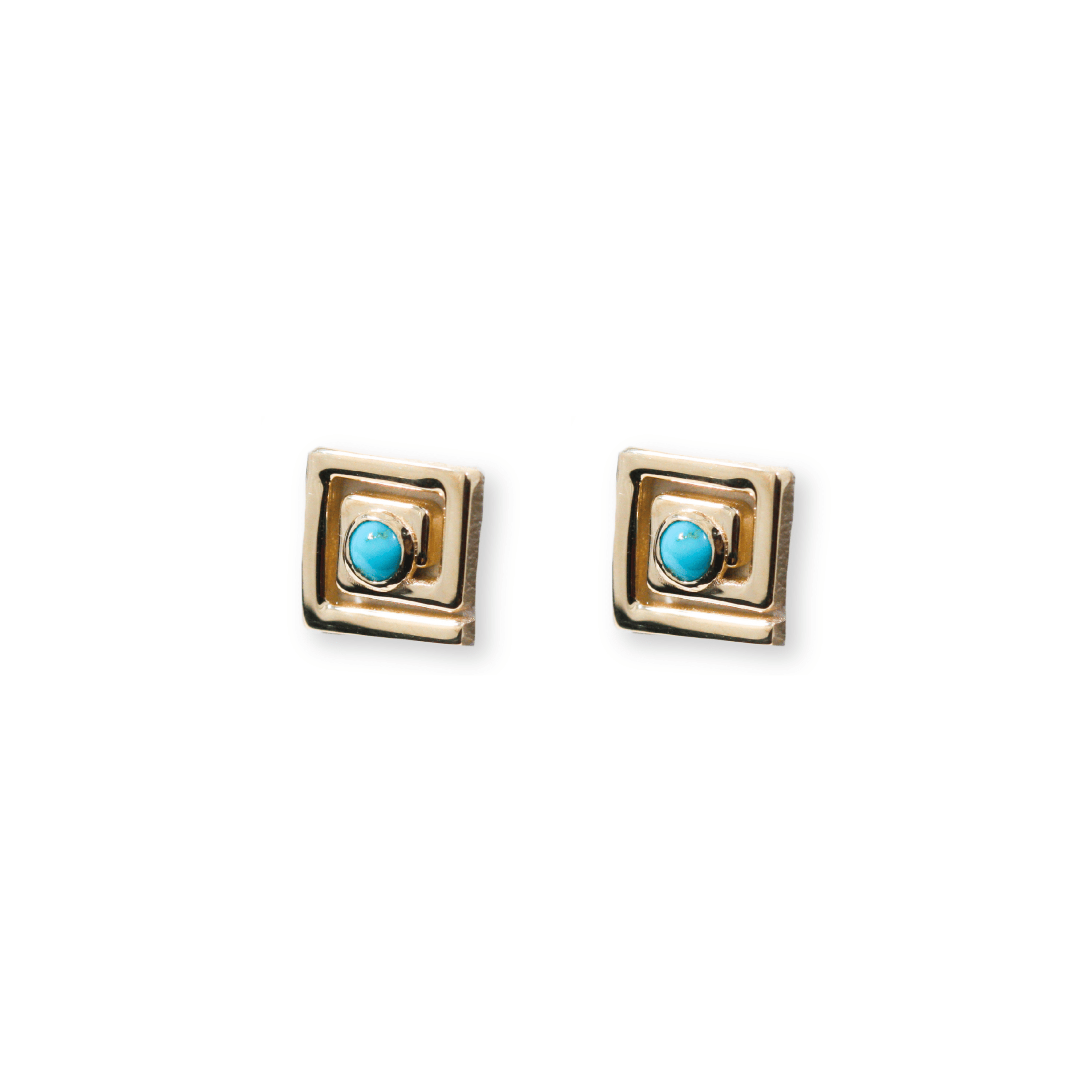 Spiral Studs with Turquoise