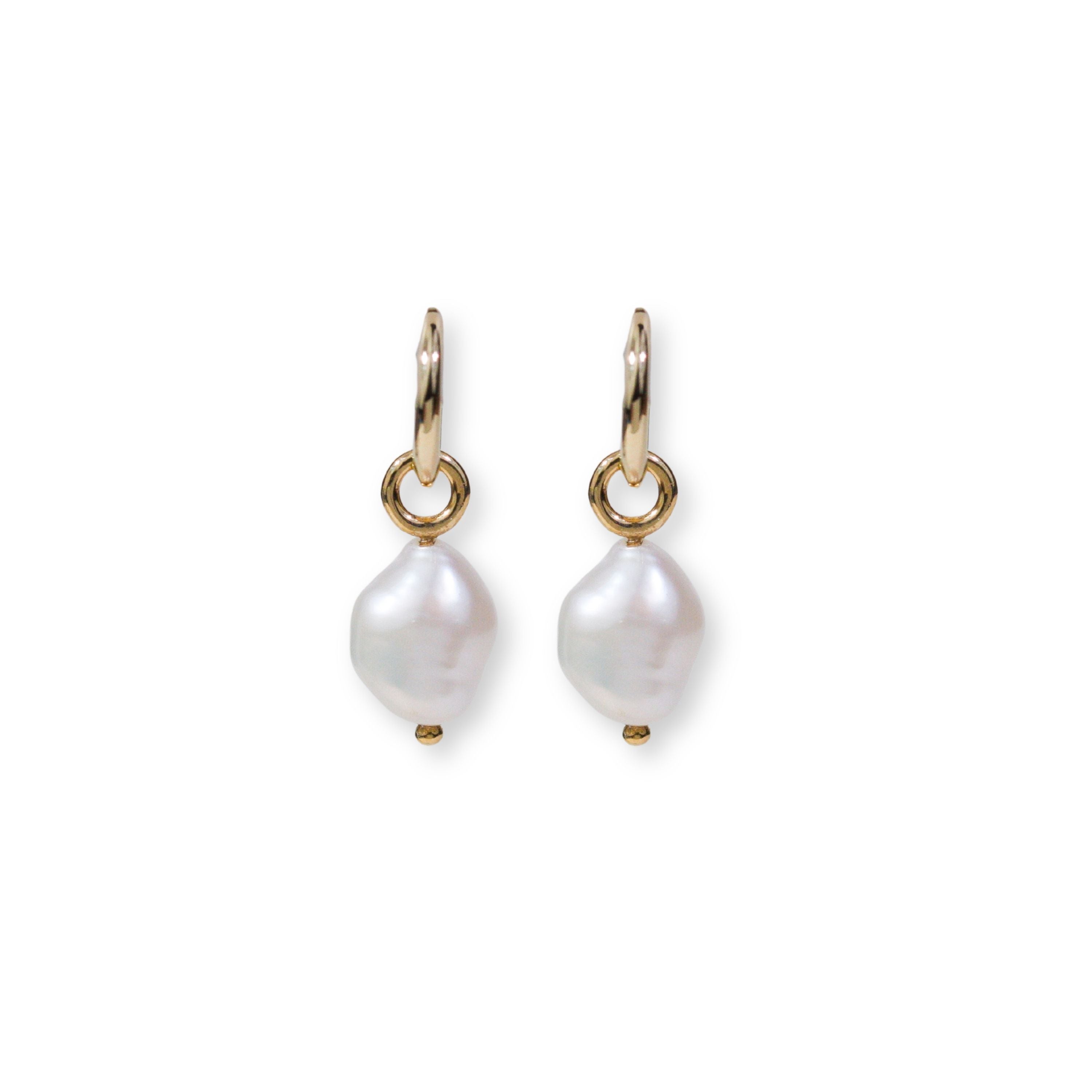 Potato Freshwater Pearl Charm Earrings