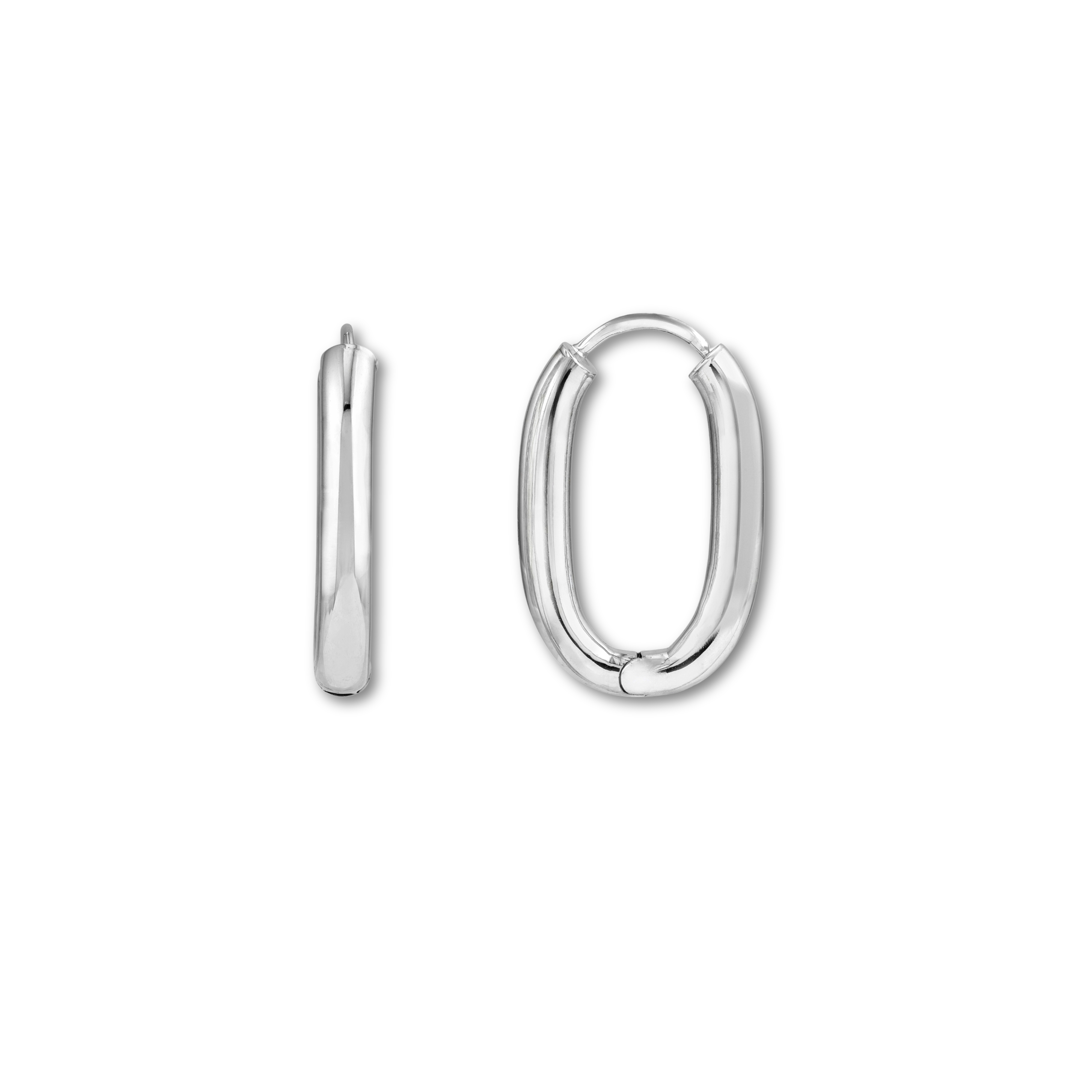 Oval Wire Hoops in Sterling Silver