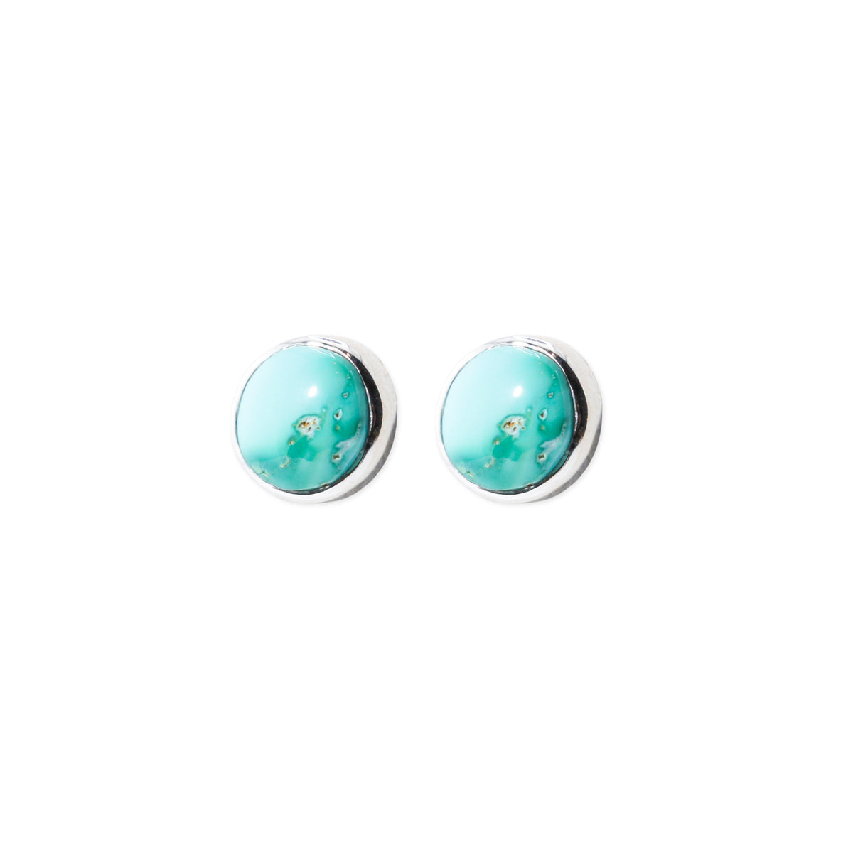Sterling Full Moon Blue Turquoise Studs