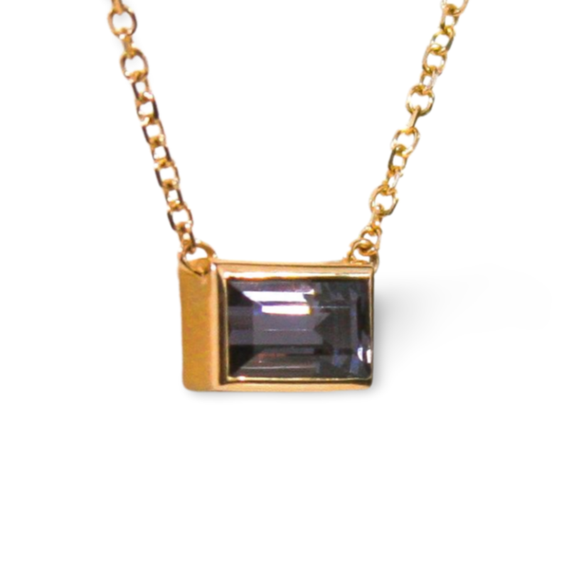 Color Block Gray Spinel Necklace