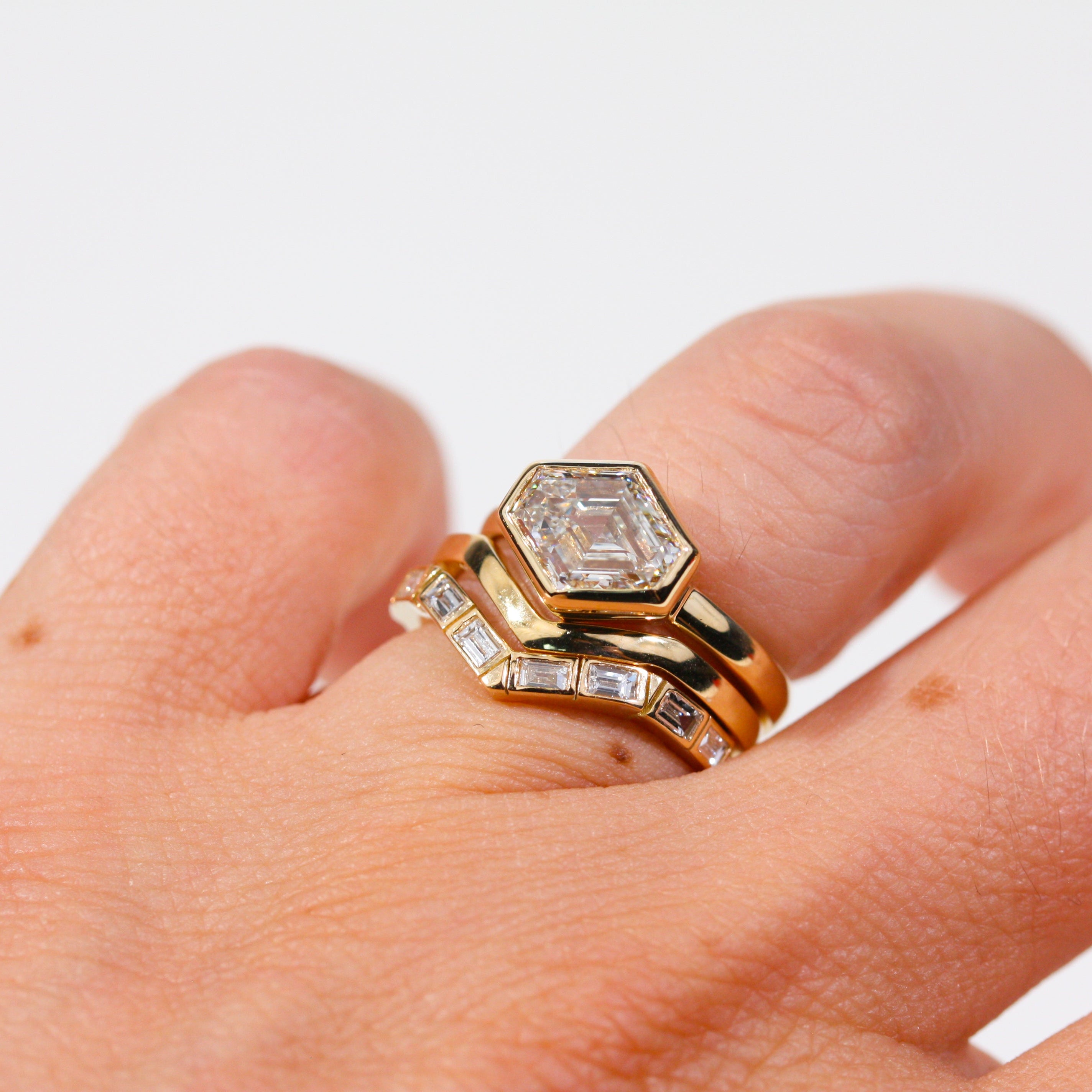 Eri Hexagon Diamond Ring