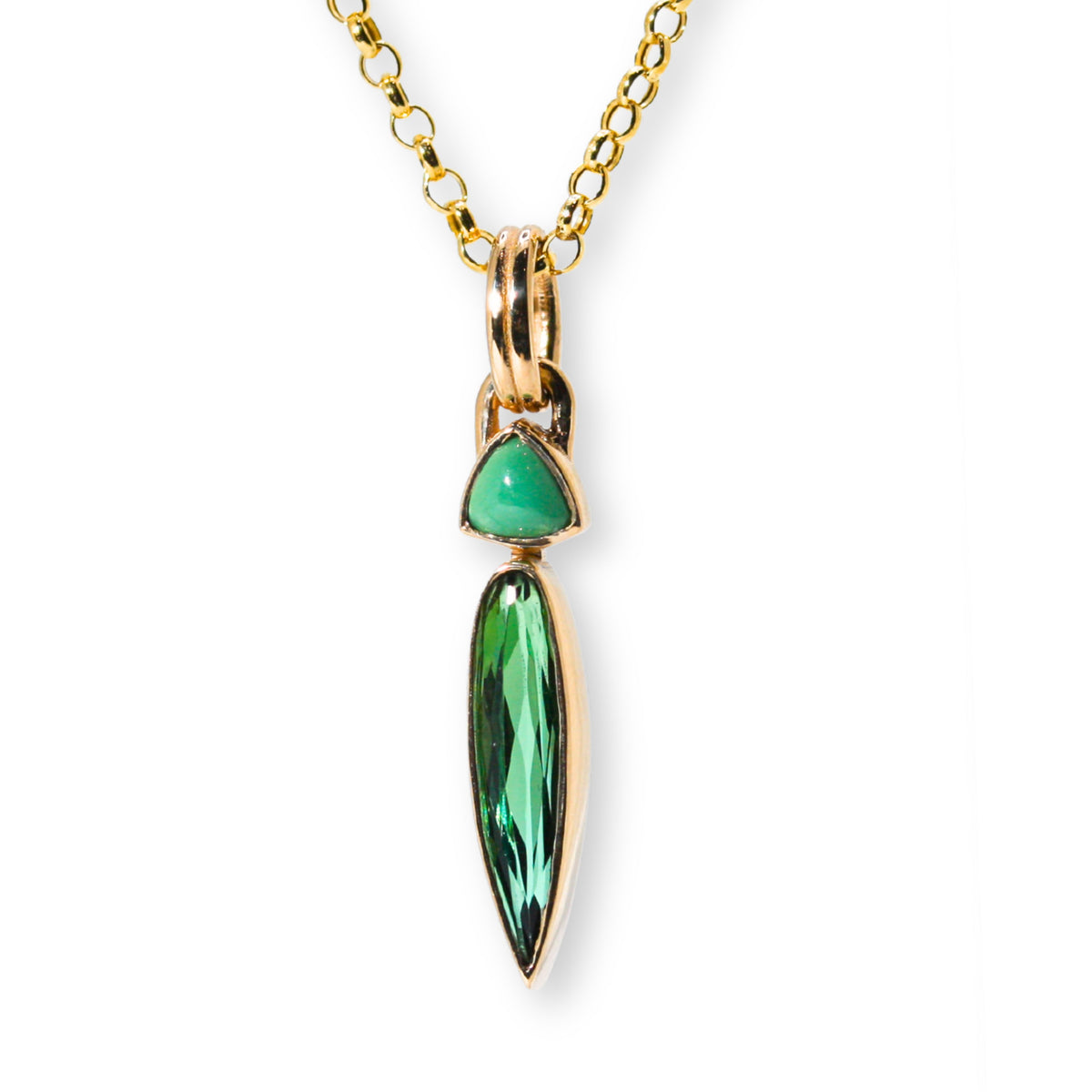 Needle Turquoise and Tourmaline Necklace