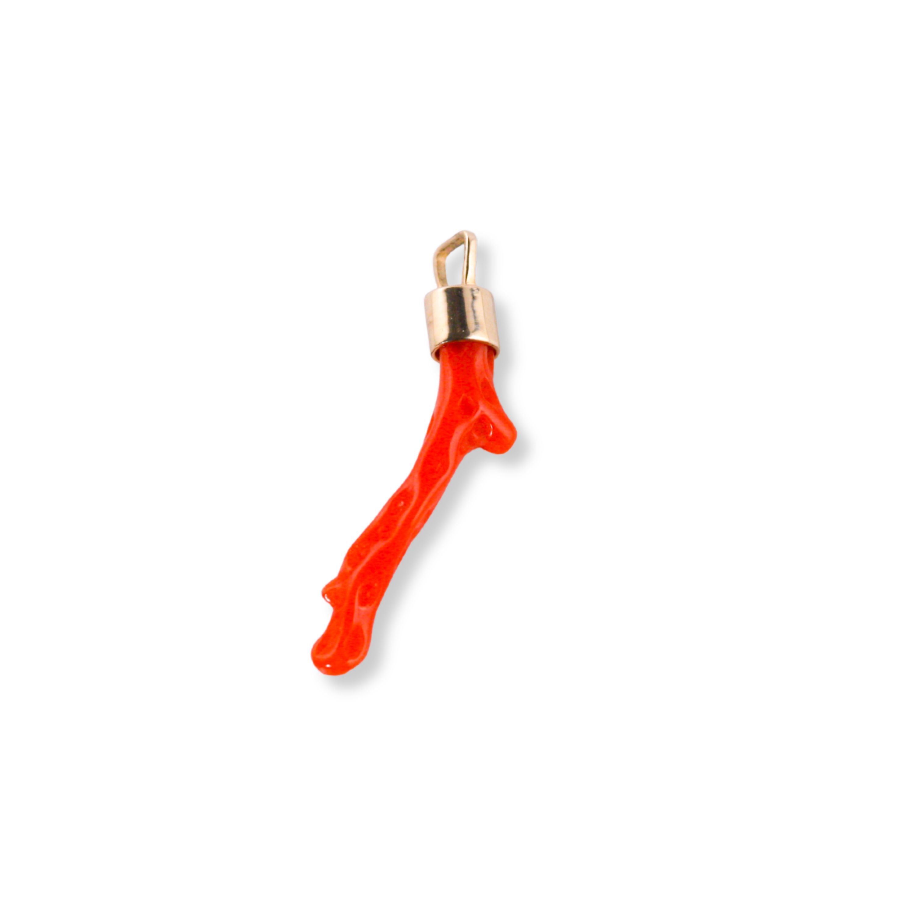 Coral Stem Charm
