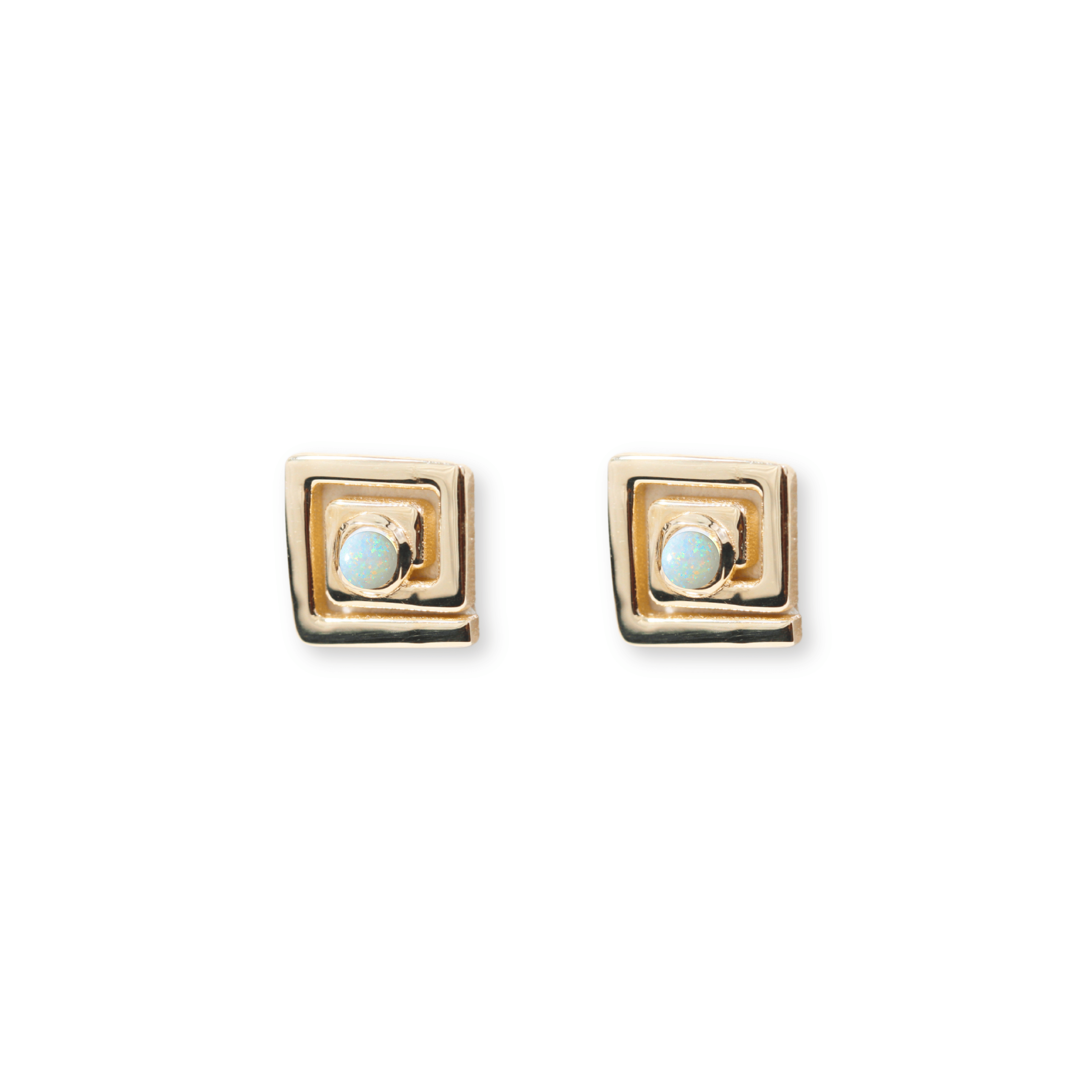 Spiral Studs with Opals