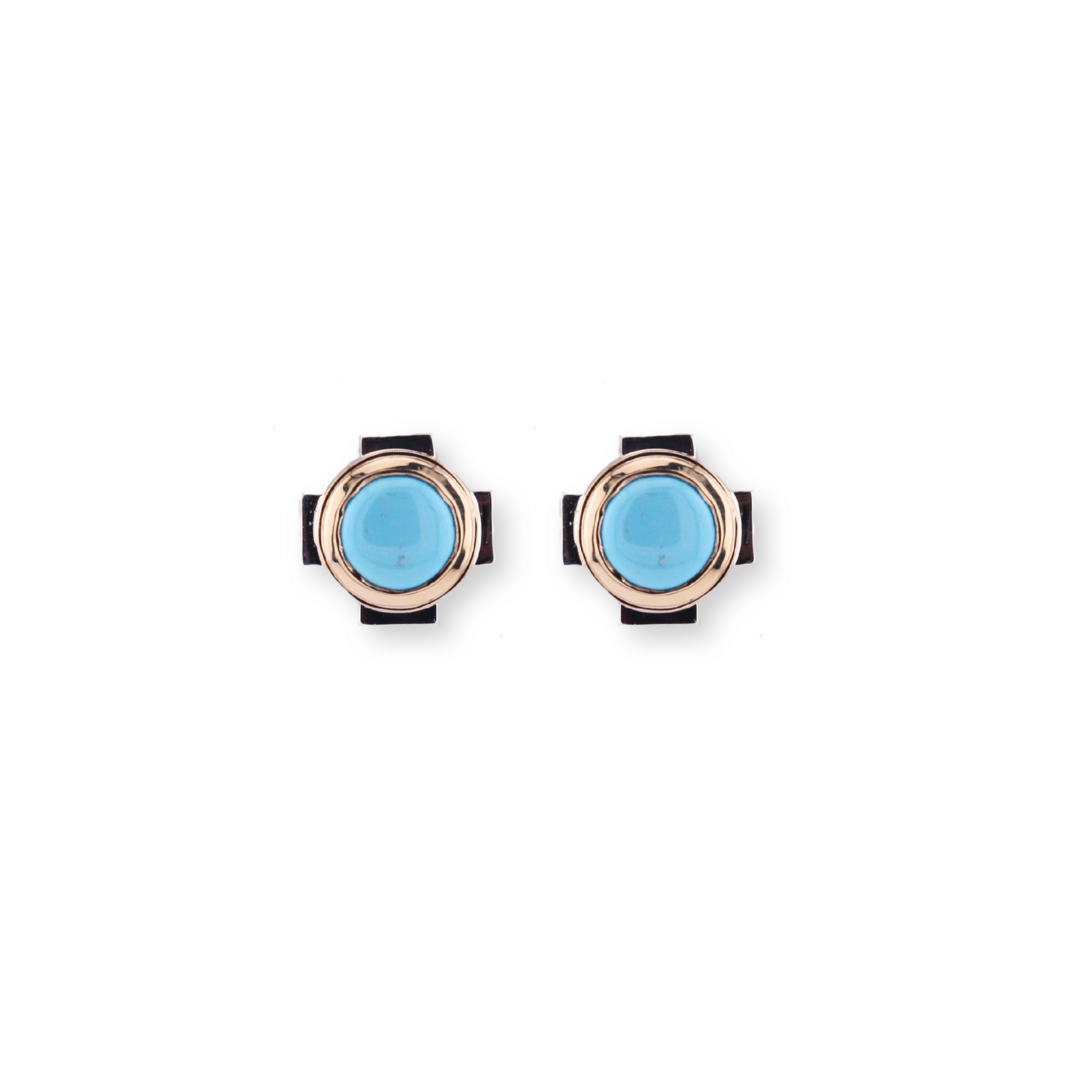 Two Toned Cross Studs