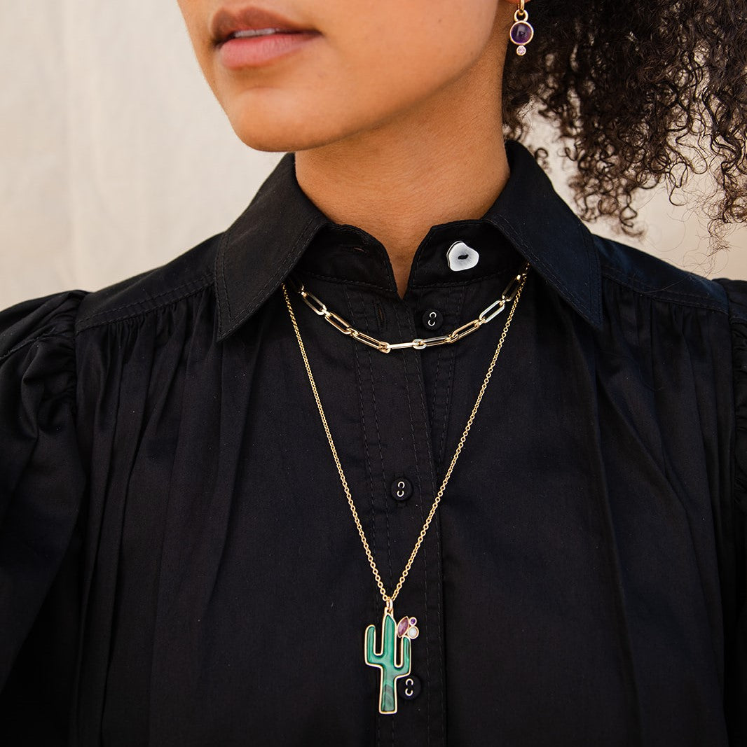 Small El Saguaro (Cactus) Milagro Necklace