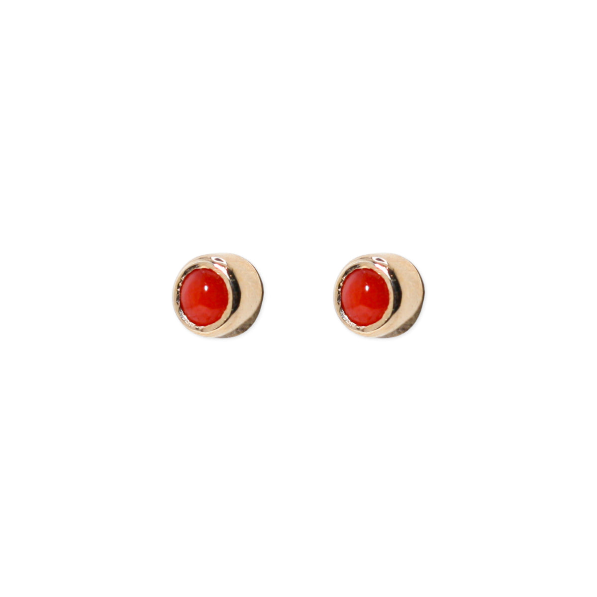 Baby Full Moon Studs - Coral