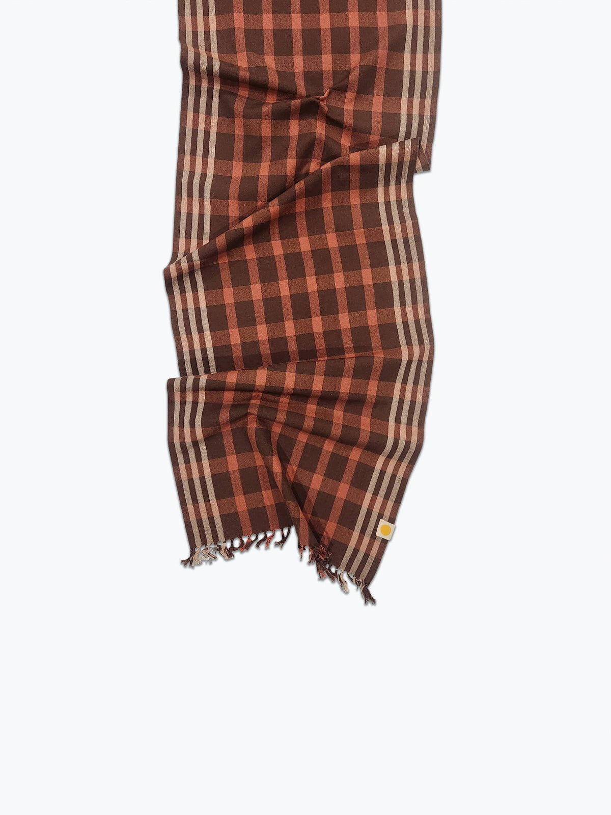 Lino Plaid Table Runner - Varnish