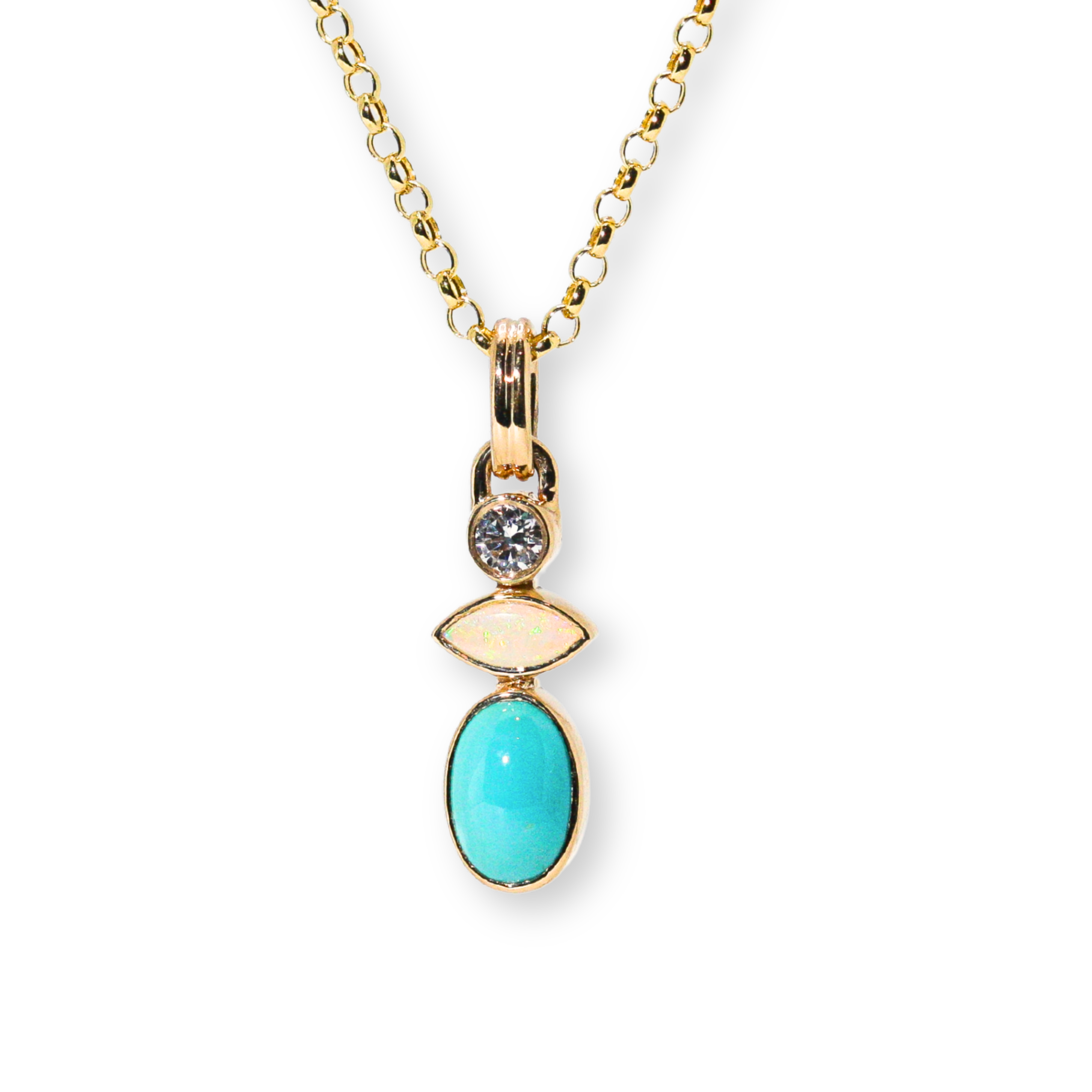 Classic Totem Charm Necklace (Turquoise, Diamond, Opal)