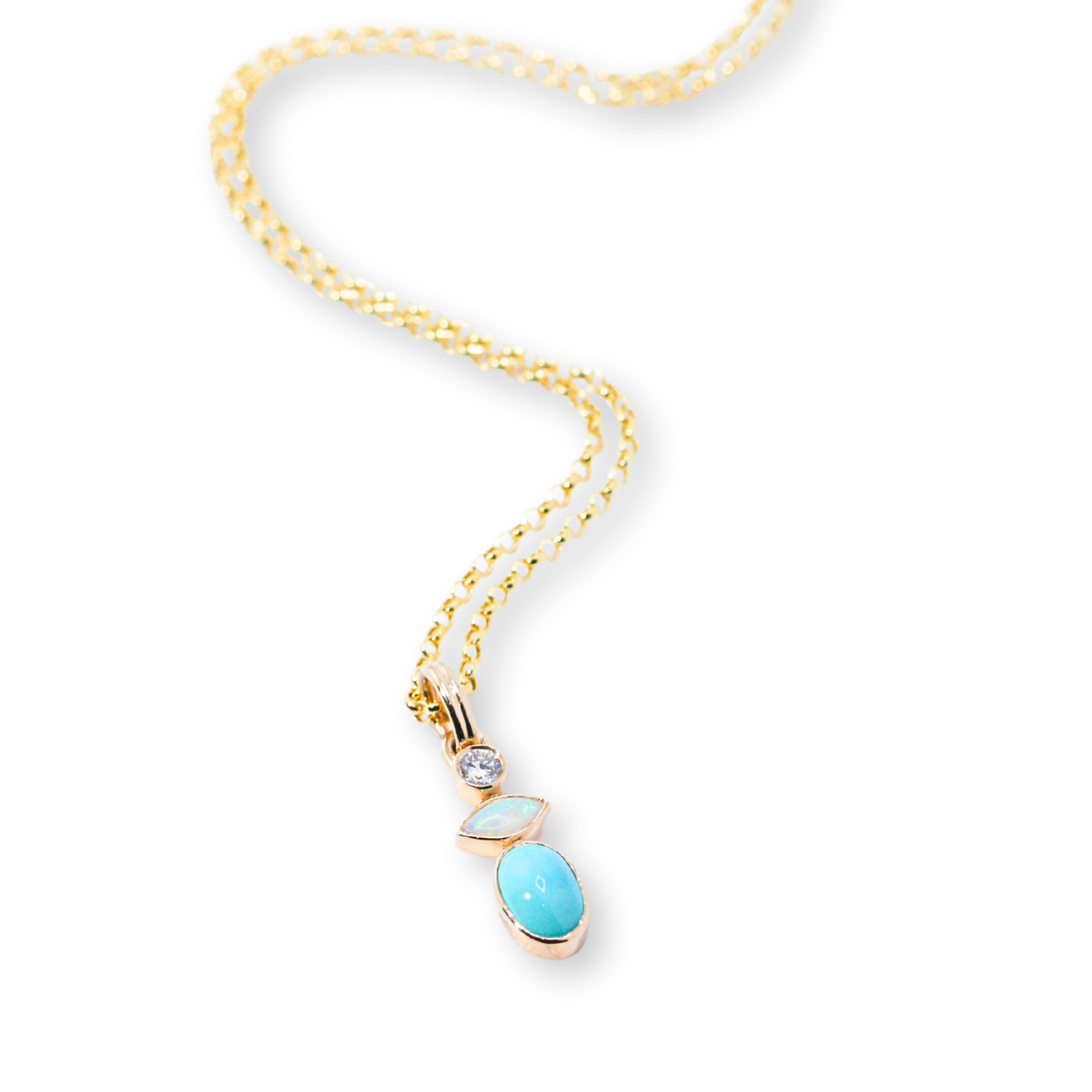 Classic Totem Charm Necklace (Turquoise, Diamond, Opal)