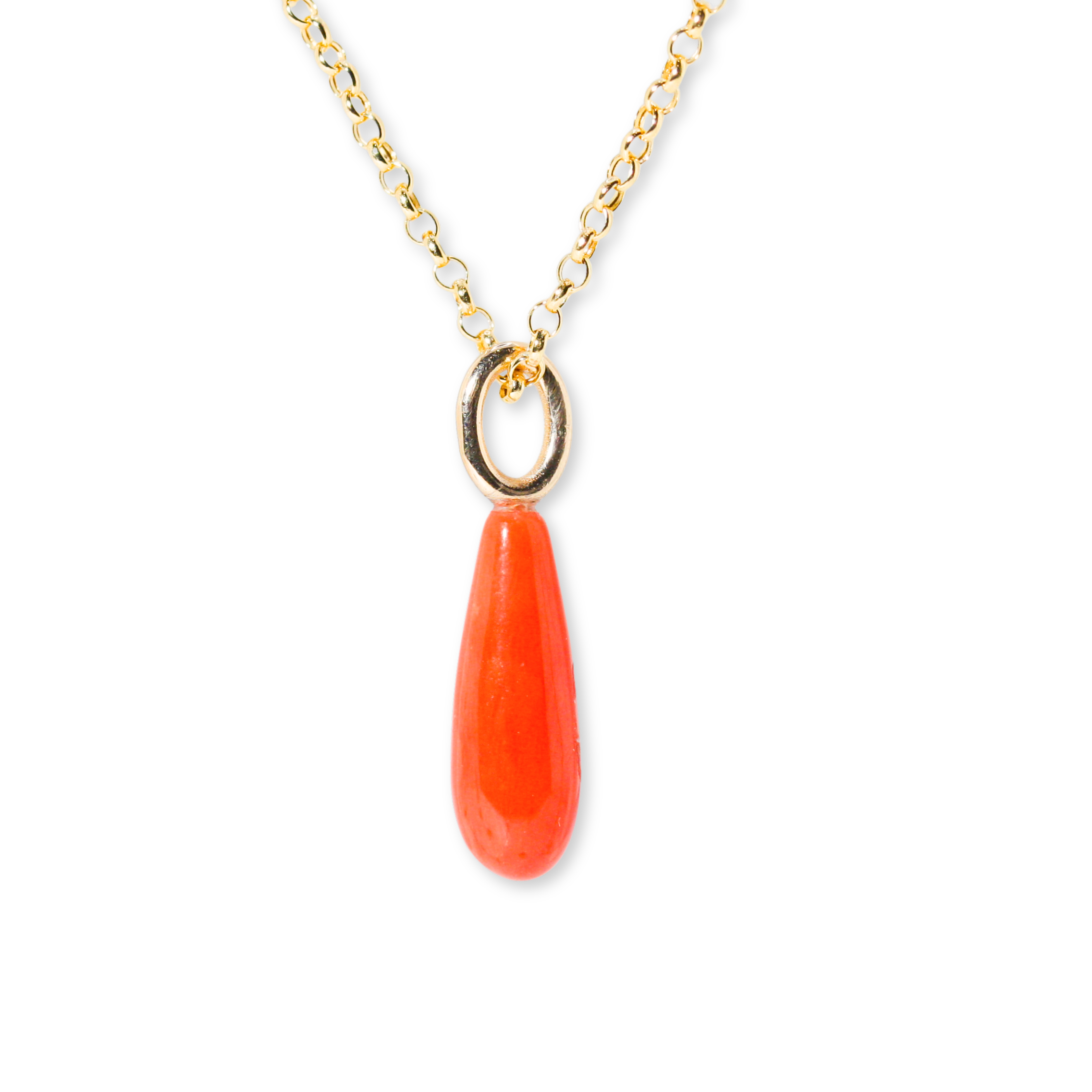 Red Antique Coral Charm Necklace