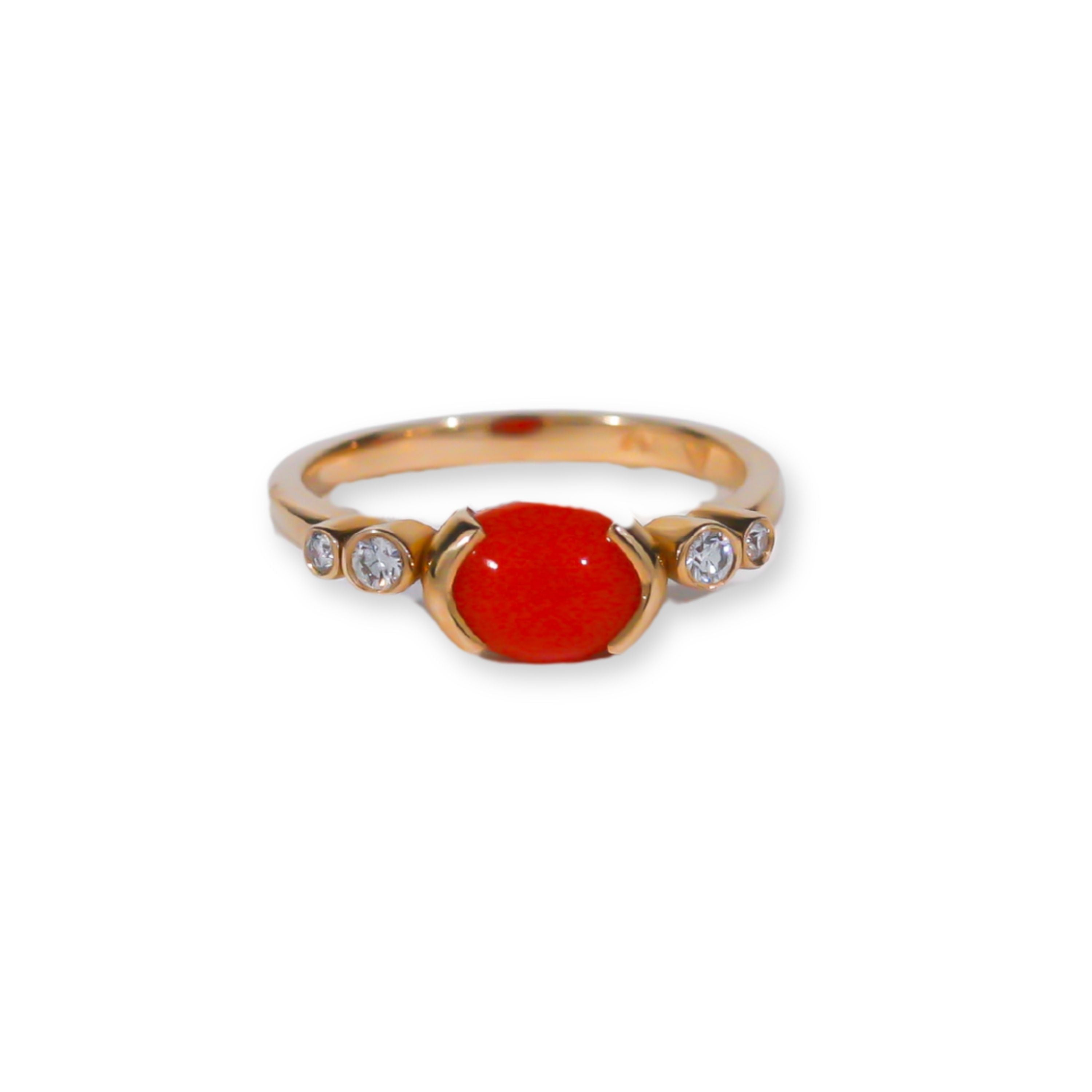 Viga Coral and Diamond Ring No. 1