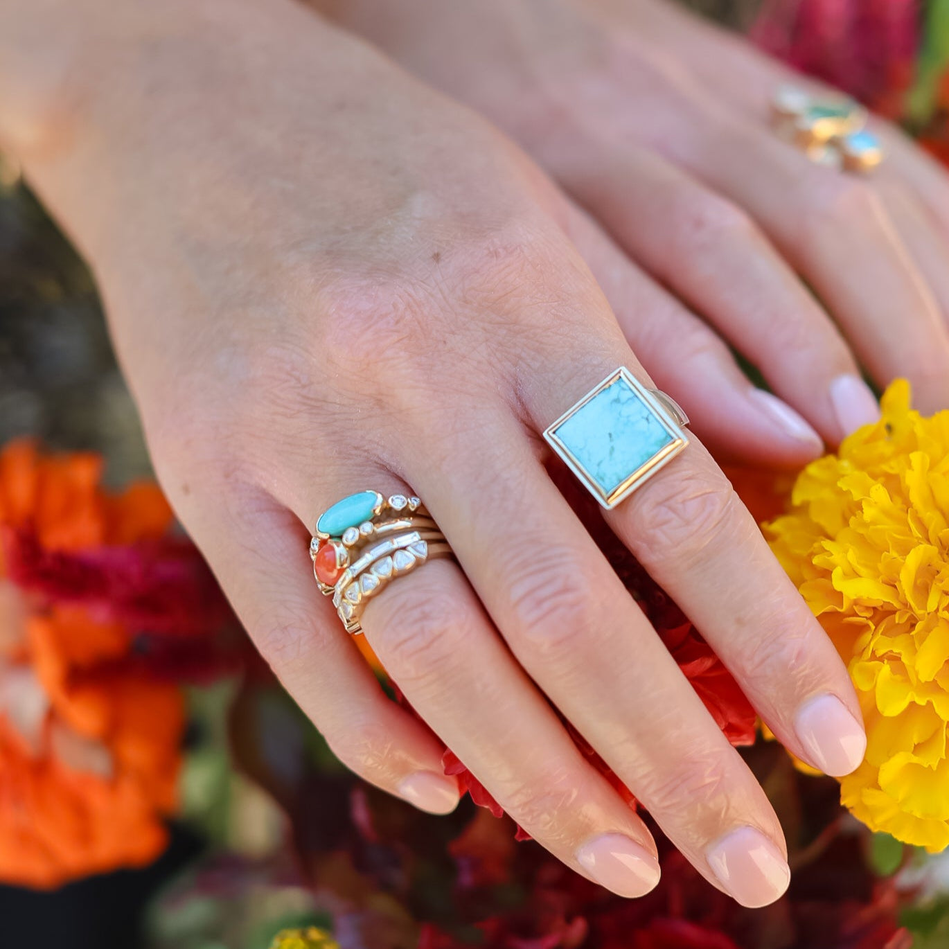 Viga Turquoise and Diamond Ring