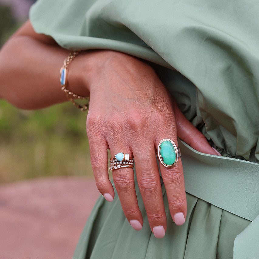 Green Valley Turquoise Two Toned Ring