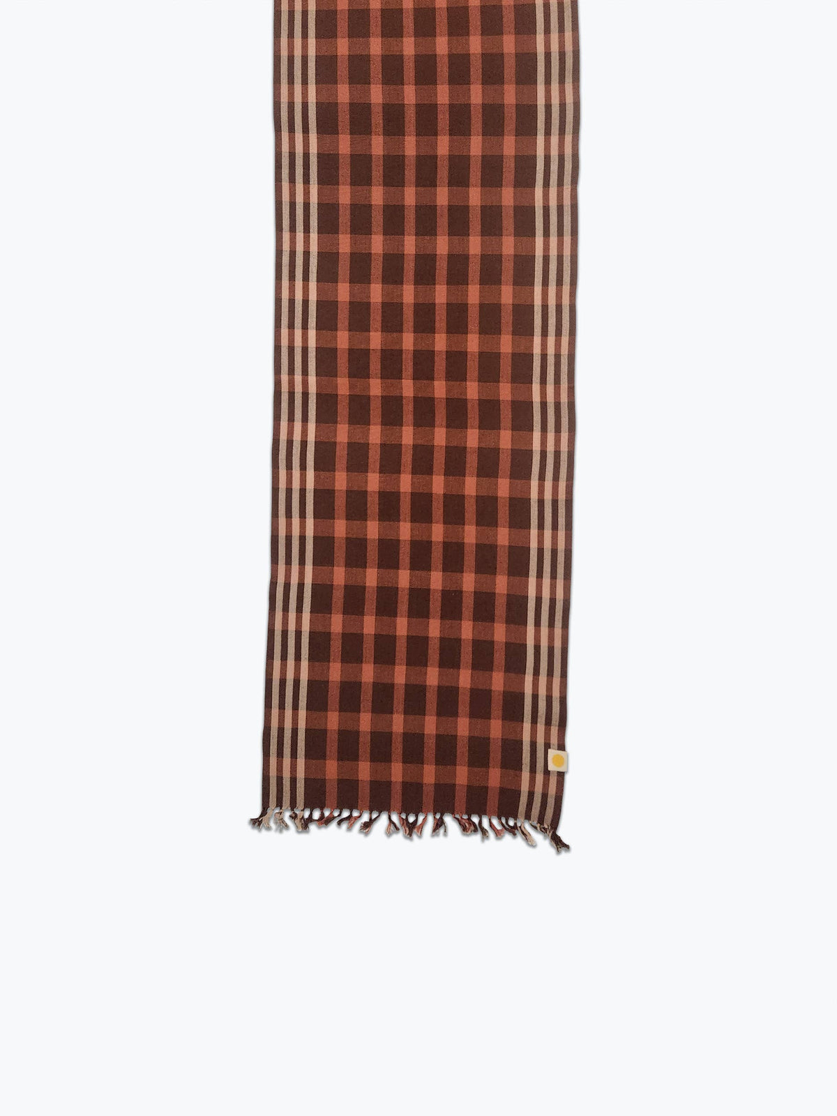 Lino Plaid Table Runner - Varnish