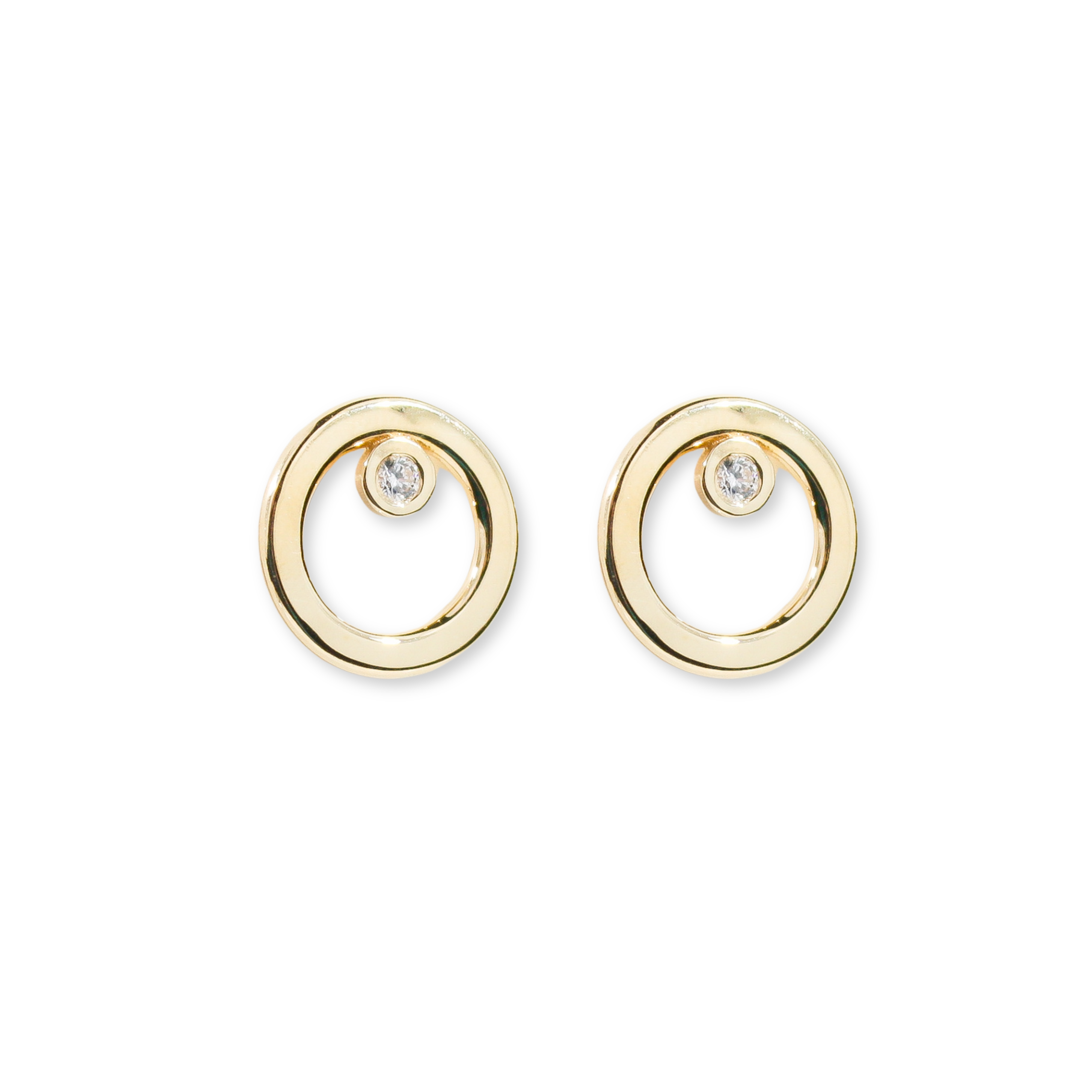 Eclipse Golden Hoops with White Diamonds