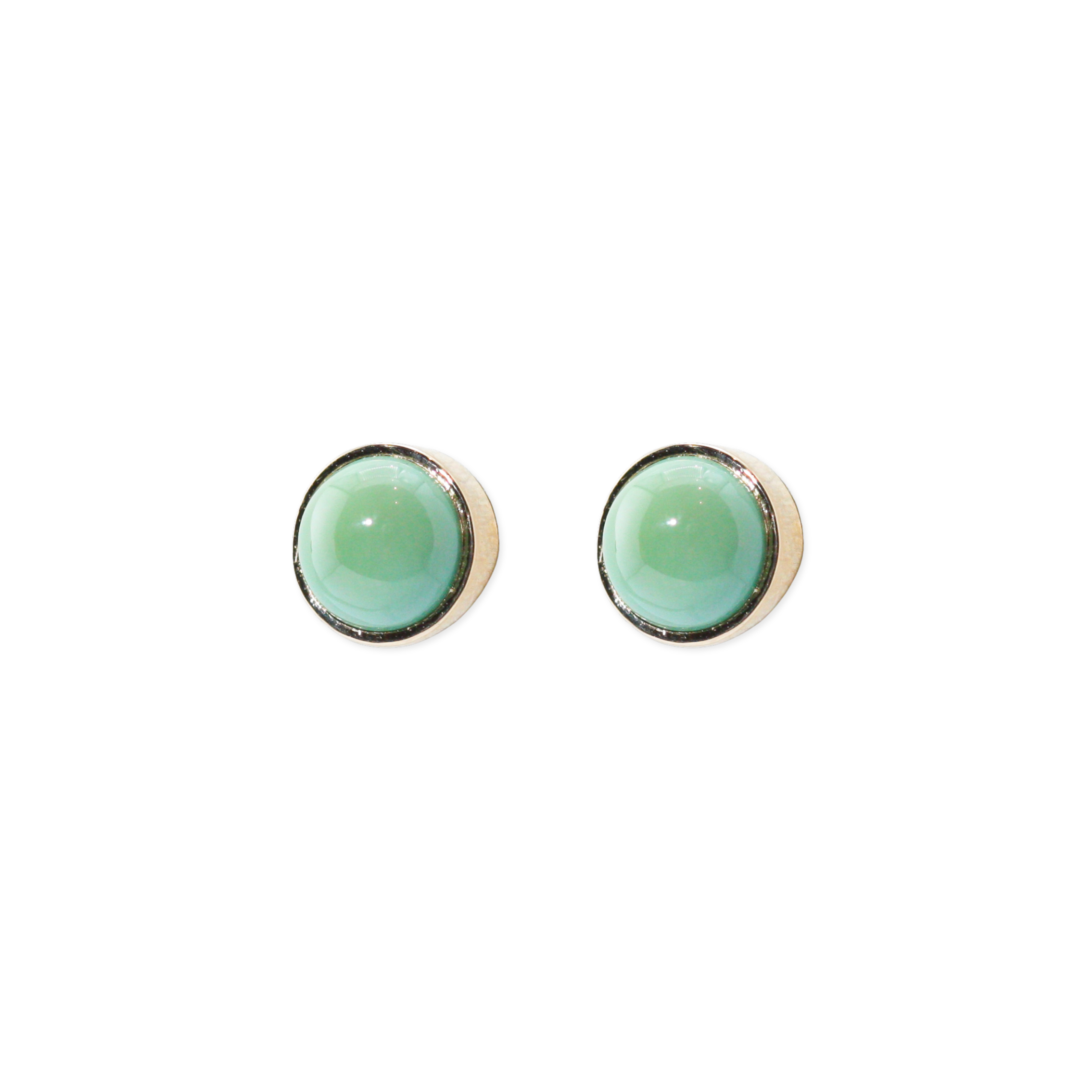 Full Moon Green Turquoise Studs