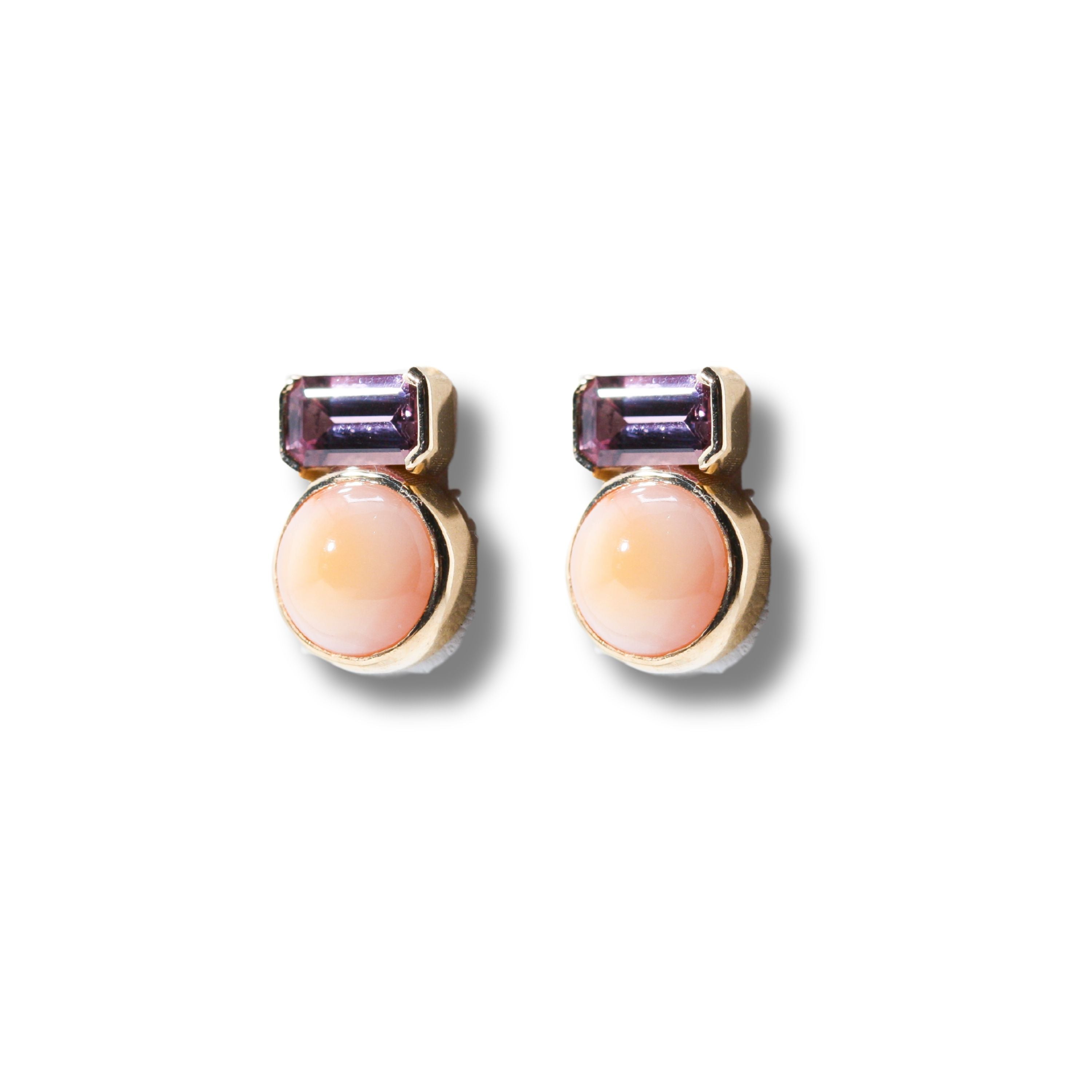 Rosy Earrings (Coral and Sapphire)