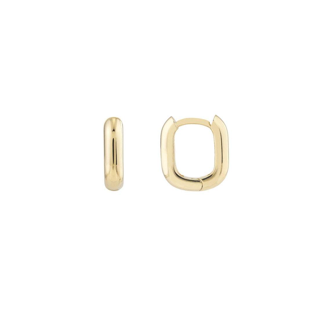 Small Puffed Paperclip Hinged Hoops